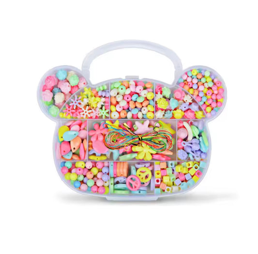Educational Beading Kit for Girls Handmade Jewelry Making Beads Stringing Bracelet Kit Brain-Boosting Craft Toy Set