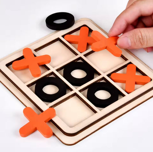 1 PC Wooden Board Game Tic Tac Toe 9"x9" Table Toy for Kids Gifts Family Games Desk Decoration Board Game Party Games