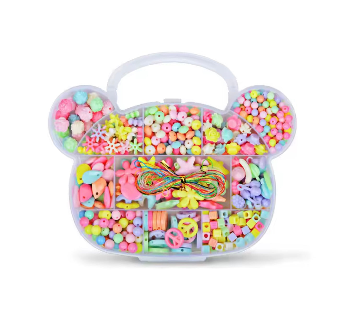 Educational Beading Kit for Girls Handmade Jewelry Making Beads Stringing Bracelet Kit Brain-Boosting Craft Toy Set