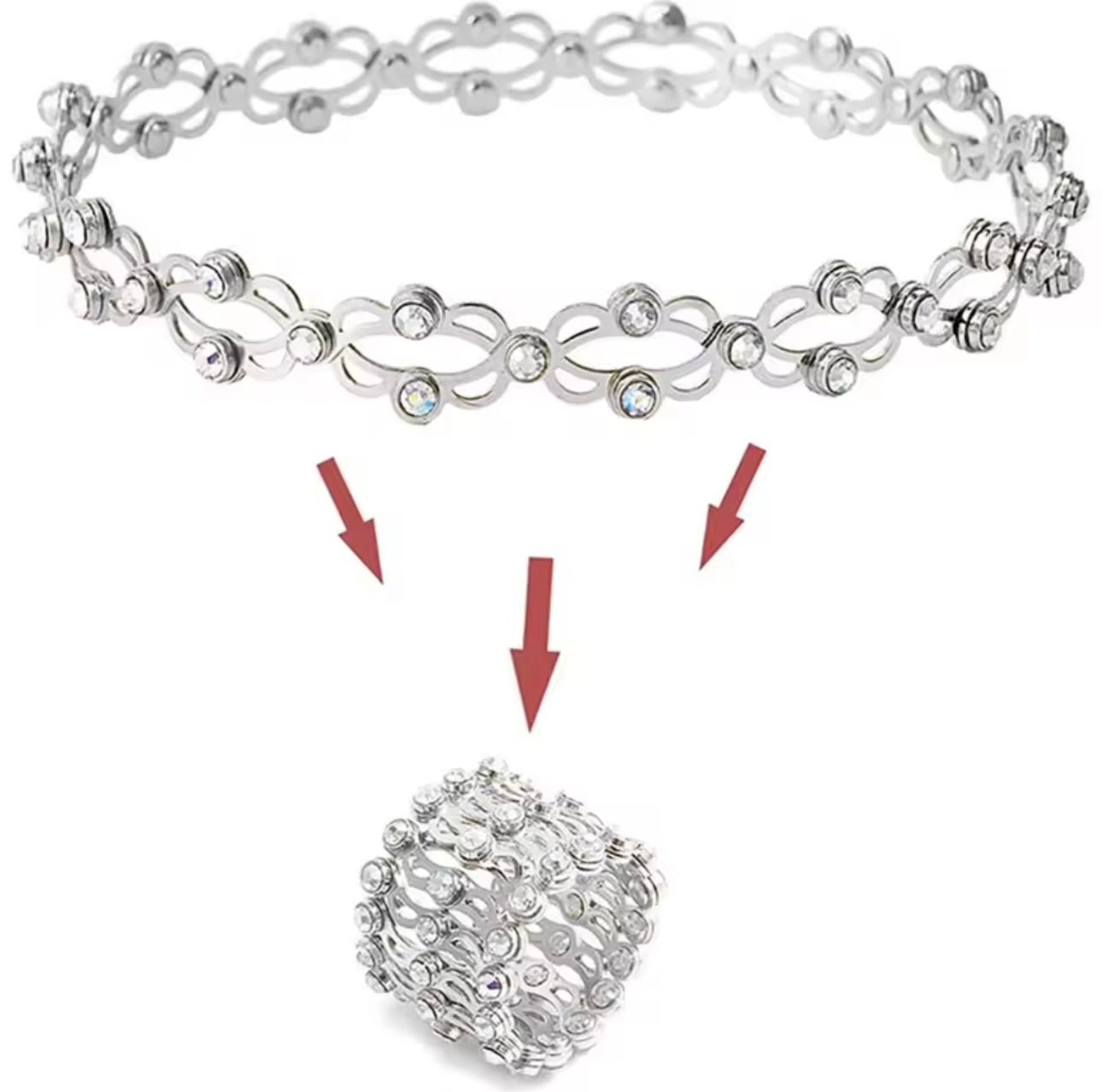 2-in-1 Magic! A dazzling rhinestone bracelet that transforms into a chic ring – stylish, stretchable, and full of sparkle!