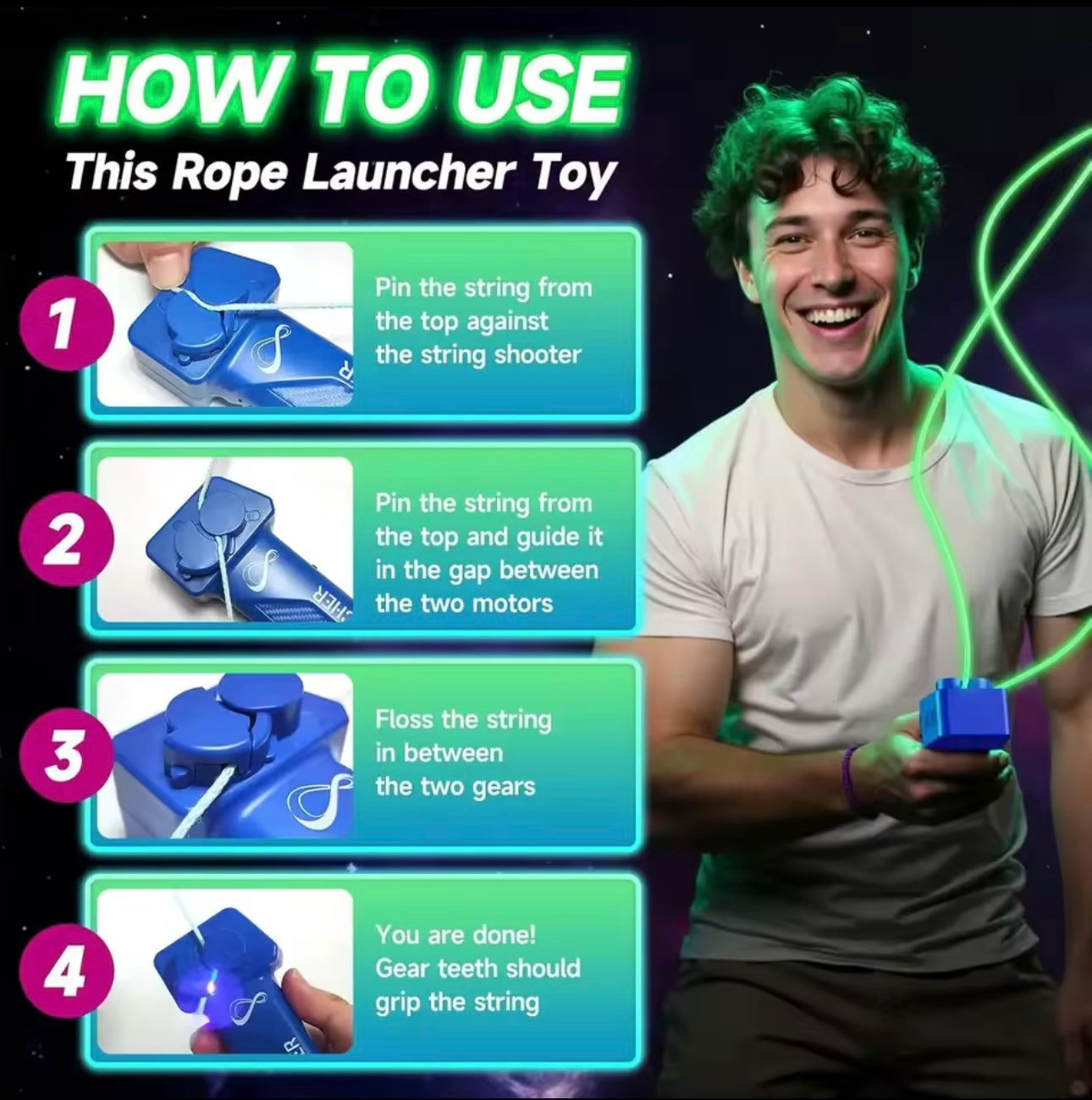 String Rope Launcher Fidget Toy