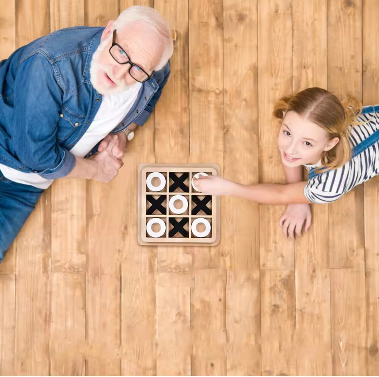 1 PC Wooden Board Game Tic Tac Toe 9"x9" Table Toy for Kids Gifts Family Games Desk Decoration Board Game Party Games