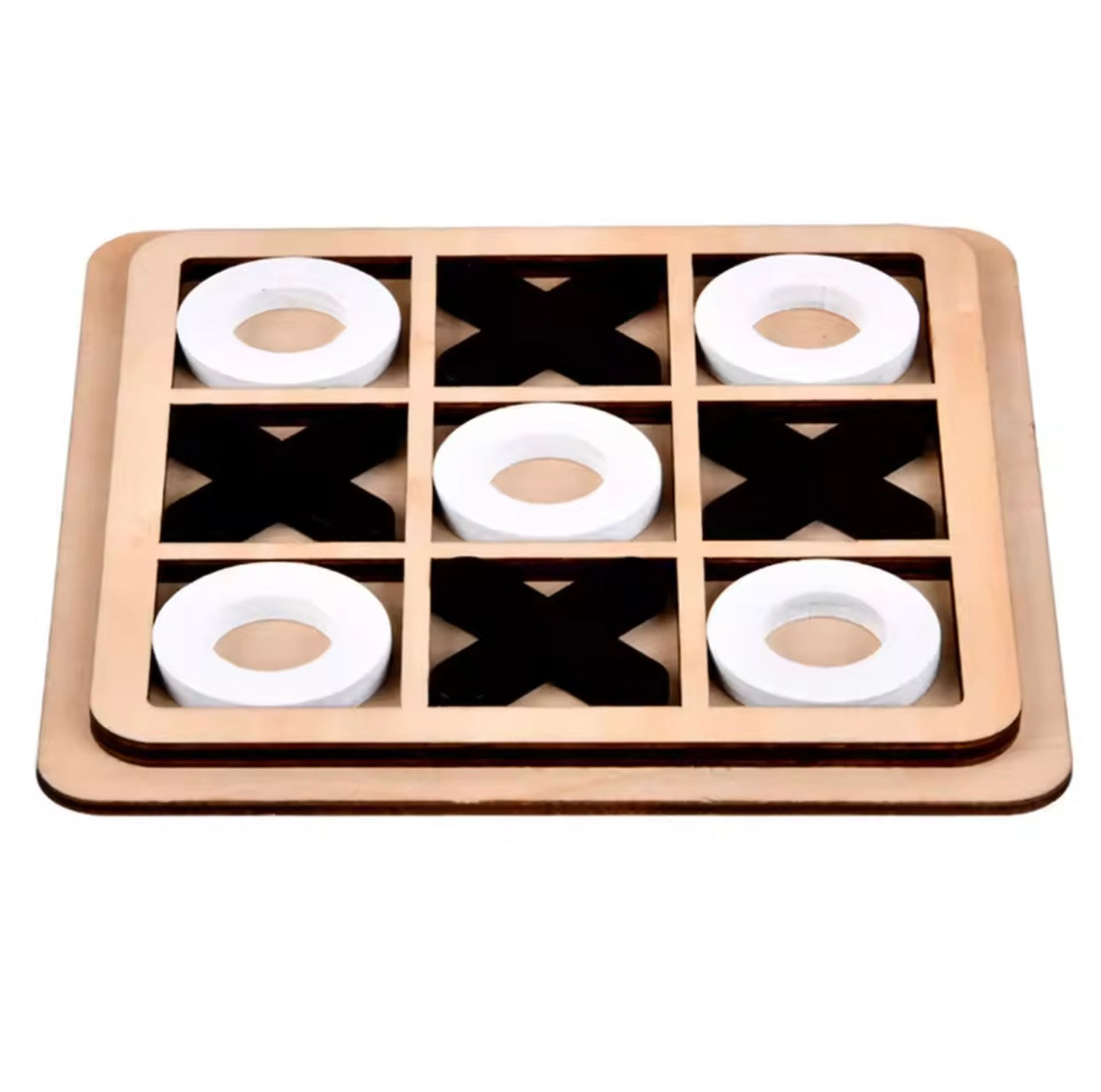 1 PC Wooden Board Game Tic Tac Toe 9"x9" Table Toy for Kids Gifts Family Games Desk Decoration Board Game Party Games
