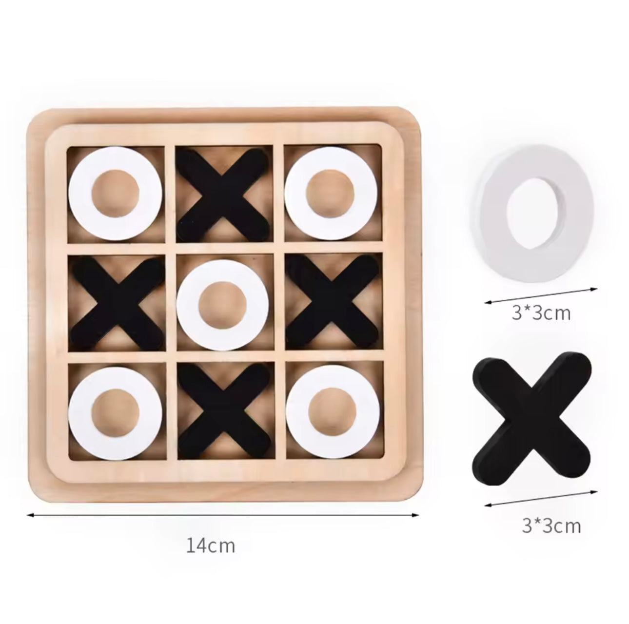 1 PC Wooden Board Game Tic Tac Toe 9"x9" Table Toy for Kids Gifts Family Games Desk Decoration Board Game Party Games